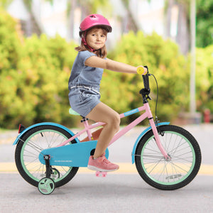 Kids Bike with Adjustable Handlebar and Saddle Pink-18 Inches
