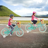 18-Inch Kids Bike with Training Wheels and Adjustable Handlebar Seat-Green