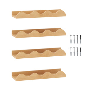 16 Inch Kids Bookshelf Set of 4 Floating Nursery Book Shelves for Decoration Book Toy Storage-Natural