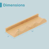 16 Inch Kids Bookshelf Set of 4 Floating Nursery Book Shelves for Decoration Book Toy Storage-Natural