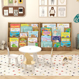 5-Tier Kids Bookshelf with Deep Compartments and Stable Baby Book Case-Natural