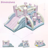 Kids Bounce House with Slide and 2 Boxing Columns for Party with 480W Blower