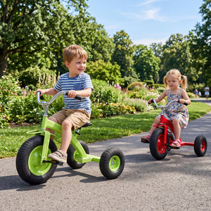 Kids Carbon SteelÂ Bike with 15 Inch Inflatable Rubber Tires-Green