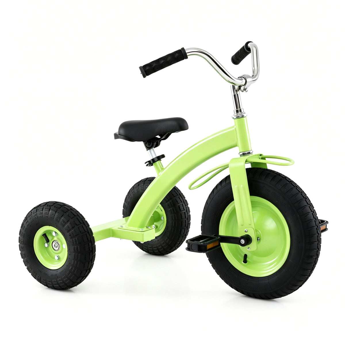 Kids Carbon SteelÂ Bike with 15 Inch Inflatable Rubber Tires-Green