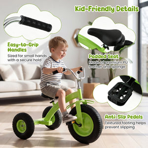 Kids Carbon SteelÂ Bike with 15 Inch Inflatable Rubber Tires-Green