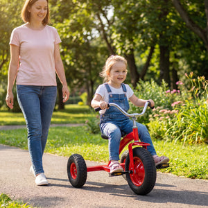 Kids Carbon SteelÂ Bike with 15 Inch Inflatable Rubber Tires-Red