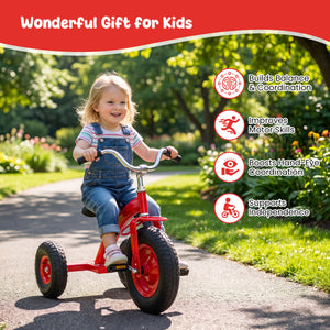 Kids Carbon SteelÂ Bike with 15 Inch Inflatable Rubber Tires-Red