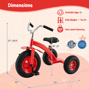 Kids Carbon SteelÂ Bike with 15 Inch Inflatable Rubber Tires-Red