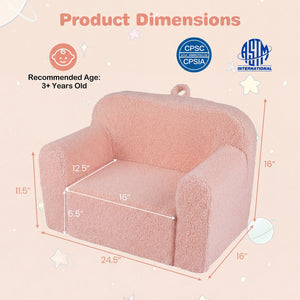 Kids Couch Portable Toddler Sofa with Anti-slip Base-Pink