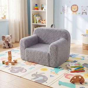 Kids Couch Portable Toddler Sofa with Anti-slip Base-Gray
