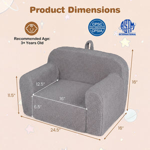 Kids Couch Portable Toddler Sofa with Anti-slip Base-Gray