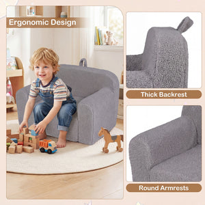 Kids Couch Portable Toddler Sofa with Anti-slip Base-Gray