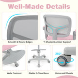 Kids Desk Chair Children Study Chair with Adjustable Height Armrest and Footrest-Green