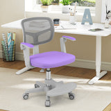 Kids Desk Chair Children Study Chair with Adjustable Height Armrest and Footrest-Purple