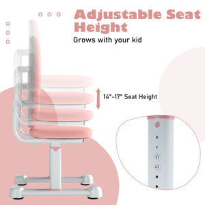 Kids Desk Chair Children Study Chair with Double Back Support and Adjustable Height-Gray