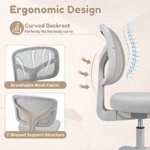 Kids Desk Chair with Adjustable Height-Gray