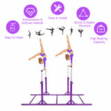 Kids Double Horizontal Bars Gymnastic Training Parallel Bars Adjustable-Purple