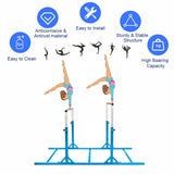 Kids Double Horizontal Bars Gymnastic Training Parallel Bars Adjustable-Blue