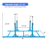 Kids Double Horizontal Bars Gymnastic Training Parallel Bars Adjustable-Blue