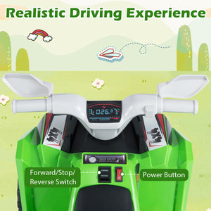 6V Kids Electric ATV Quad Car with Detachable Trailer-Green