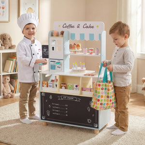 Kids Ice Cream Shop with 27 Accessories and Ice Cream Machine for Ages 3+-Blue