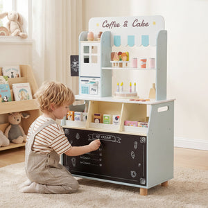 Kids Ice Cream Shop with 27 Accessories and Ice Cream Machine for Ages 3+-Blue