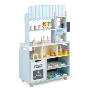 Kids Ice Cream Shop with 27 Accessories and Ice Cream Machine for Ages 3+-Blue