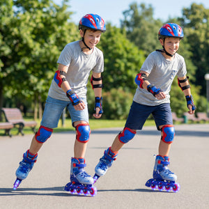 Kids Inline Skates with Light Up Wheels for Beginners Ages 9-14-Blue