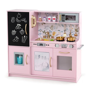 Toddler Pretend Play Kitchen for Boys and Girls 3-6 Years Old-Light Pink