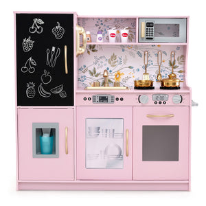 Toddler Pretend Play Kitchen for Boys and Girls 3-6 Years Old-Light Pink