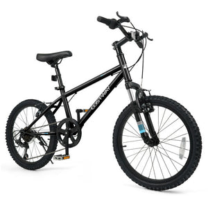 Kids Mountain Bike 20 24 Inch Child Bicycle for Boys Girls Aged 8+ Years Old Black-20 Inch