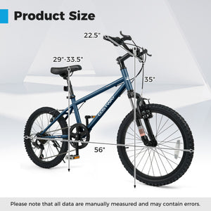Kids Mountain Bike 20 24 Inch Child Bicycle for Boys Girls Aged 8+ Years Old Navy-20 Inch