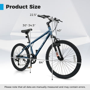 Kids Mountain Bike 20 24 Inch Child Bicycle for Boys Girls Aged 8+ Years Old Navy-24 Inch