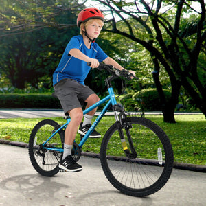 Kids Mountain Bike 20 24 Inch Child Bicycle for Boys Girls Aged 8+ Years Old Blue-24 Inch