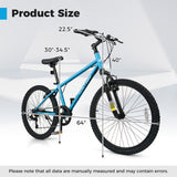 Kids Mountain Bike 20 24 Inch Child Bicycle for Boys Girls Aged 8+ Years Old Blue-24 Inch