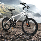 Kids Mountain Bike 20 24 Inch Child Bicycle for Boys Girls Aged 8+ Years Old White-20 Inch
