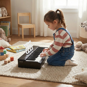 Kids Piano Keyboard 30 Keys Digital Piano with Music Stand for 3+ Years Old Beginners-Black