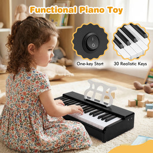 Kids Piano Keyboard 30 Keys Digital Piano with Music Stand for 3+ Years Old Beginners-Black