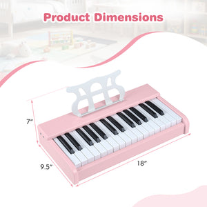 Kids Piano Keyboard 30 Keys Digital Piano with Music Stand for 3+ Years Old Beginners-Pink