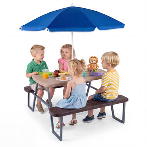 Kids Picnic Table with Benches Seats up to 4-Brown
