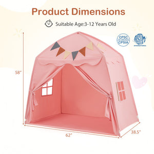 Kids Play Tent Bed Tent with String Lights Extra Large Playhouse Tent-Pink