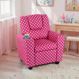 Kids Recliner Chair Push Back Toddler Reclining Armchair with Cup Holder-Red