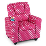 Kids Recliner Chair Push Back Toddler Reclining Armchair with Cup Holder-Red