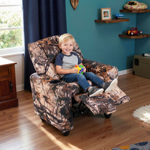 Kids Recliner Chair Push Back Toddler Reclining Armchair with Cup Holder-Camouflage