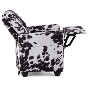 Kids Recliner Chair Push Back Toddler Reclining Armchair with Cup Holder-White