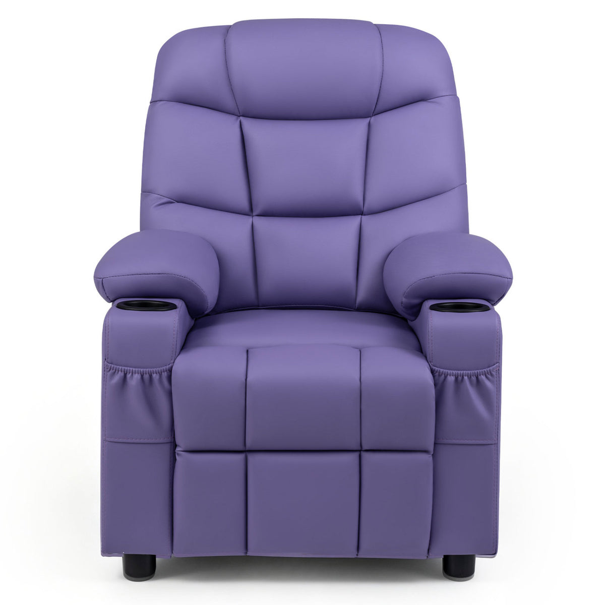 Kids Recliner Chair with Cup Holder and Footrest for Children-Purple