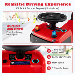 Kids Ride On Push Car Licensed SCANIA Truck Toy with Steering Wheel and Music-Red
