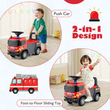 Kids Ride On Push Car Licensed SCANIA Truck Toy with Steering Wheel and Music-Red