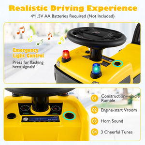 Kids Ride On Push Car Licensed SCANIA Truck Toy with Steering Wheel and Music-Yellow