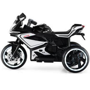 Kids Ride on Motorcycle 6V Battery Powered Mini Electric Motorbike with LED Lights-Black